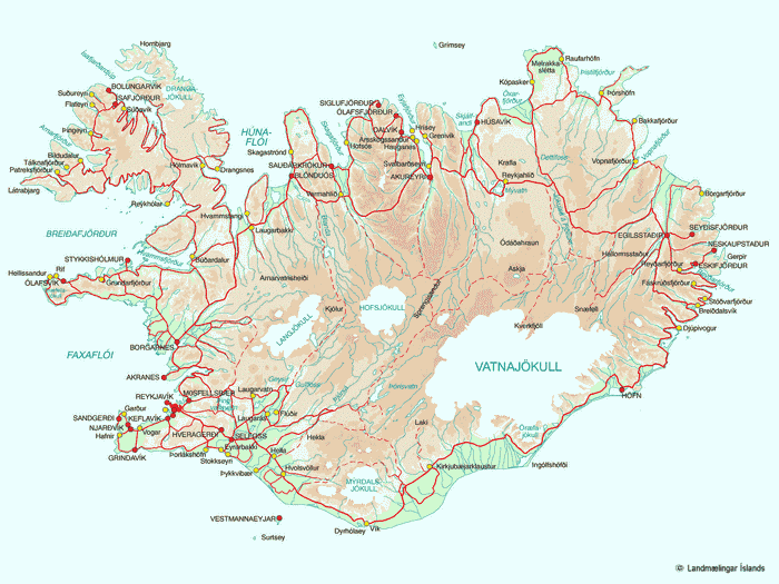 Map of Iceland